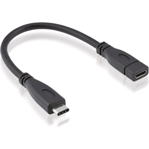 ROLINE USB 3.2 Gen 2 kabel, C-C, M/F, zwart, 0,15 m