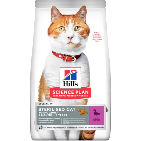 Hill's Adult Sterilised Cat met eend kattenvoer 10 kg
