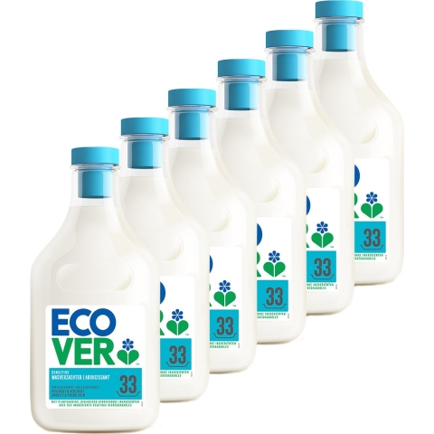 6x Ecover Wasverzachter Roos&Bergamot 33 Wasbeurten 1 liter