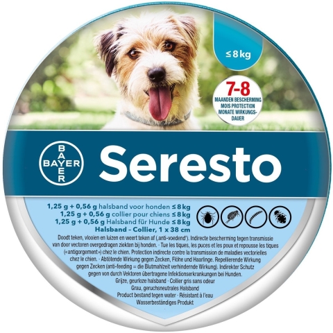 Seresto vlooien- en tekenband hond tot 8 kg