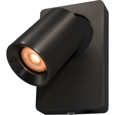 Artdelight Megano - Wandverlichting Met Schakelaar - 10 X 12 X 16 Cm - Metallic Antraciet