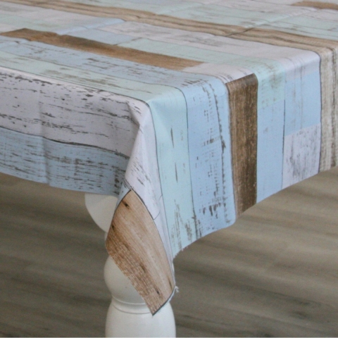 Tafelzeil/tafelkleed houten planken print 140 x 300 cm -