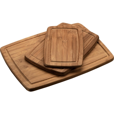 Keuken voedsel bereiden snijplanken - set 3x stuks - bamboe hout - in 2 formaten -