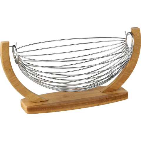 5five Fruitschaal fruitmand - hangend - hout-metaal - 36x21x18 cm -