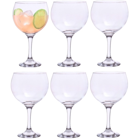 Alessandro Gin/tonic Cockailglazen - 6x stuks - glas - 600 ml - H20 cm -