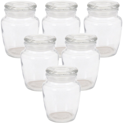 Kruidenpotjes/voorraadpotjes - 12x stuks - glas - transparant - 150 ml -