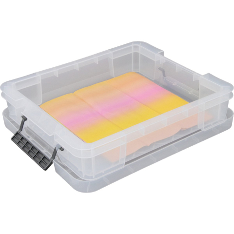 Allstore Opbergbox - 2x stuks - 9 liter - Transparant - 43 x 36 x 8 cm -