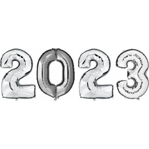Helium/folie Ballonnen - 2023 - zilver - 100 cm -