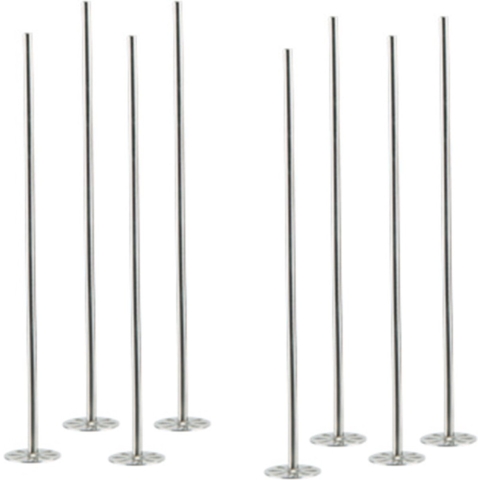 8x stuks Cocktailstampers/roerstaafjes RVS 21 cm - Herbruikbare cocktailroerders -