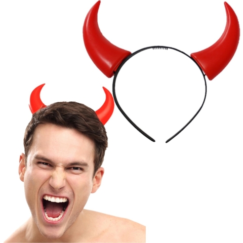 Halloween duivel hoorntjes diadeem - 6x stuks - rood - plastic - satan - vrijgezellenfeestje - dames -