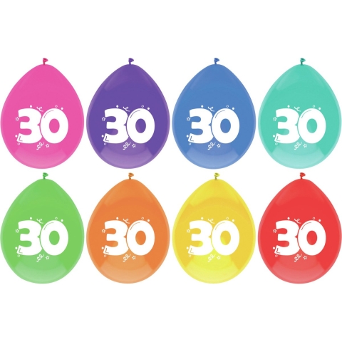 Leeftijd verjaardag thema ballonnen 30 jaar 48x stuks 29 cm -