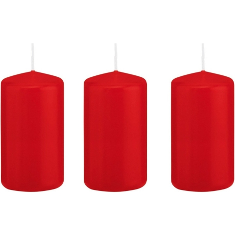 Cilinderkaars/stompkaars - 6x stuks - rood - 6 x 12 cm - 40 branduren -