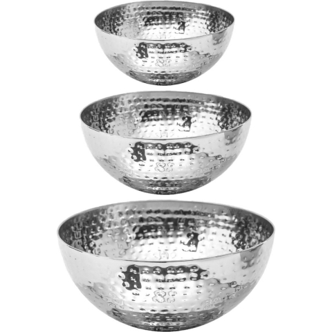 Secret de Gourmet voedsel/serveerschalen set - RVS - D24/D19/D13 cm -