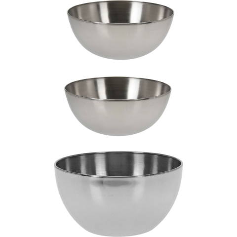 Excellent Houseware voedsel/serveerschalen set - RVS - D20/D13 cm -