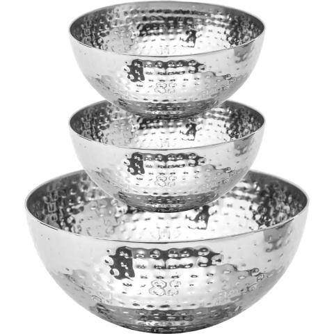 Secret de Gourmet voedsel/serveerschalen set - RVS - D24/D13 cm -