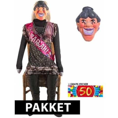 Opblaasbare Sarah pop en masker -