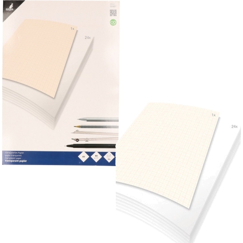 A3 overtrekpapier / transparant tekenpapier - 3x - 24 vellen - 80 grams -