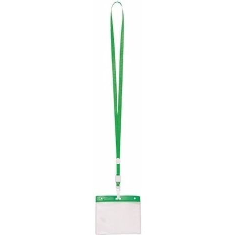 50x badgehouder met groen keycord per stuk -