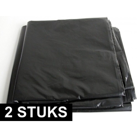 2x Zwarte afdekfolie / dekfolie 4 x 6 meter -