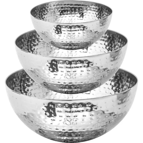 Secret de Gourmet voedsel/serveerschalen set - RVS - D29/D24/D19 cm -