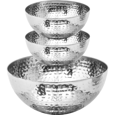Secret de Gourmet voedsel/serveerschalen set - RVS - D29/D13 cm -