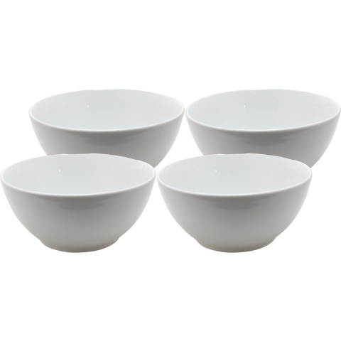Svenska Living Kommetjes/schaaltjes - 4x - dessert/ontbijt - D18 cm - wit -