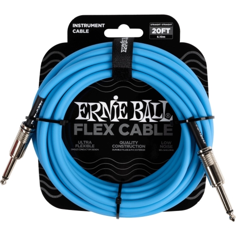 Ernie Ball 6417 Flex Cable 6 meter instrumentkabel blauw