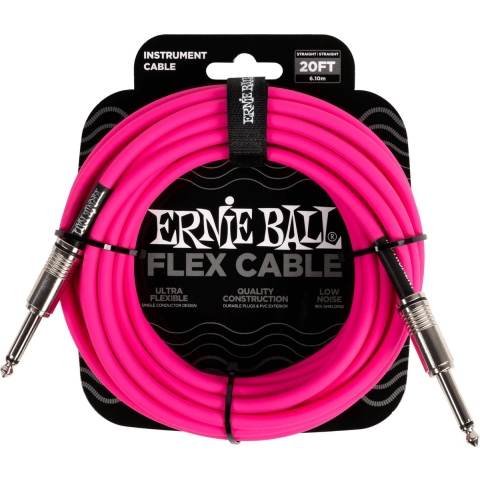 Ernie Ball 6418 Flex Cable 6 meter instrumentkabel roze