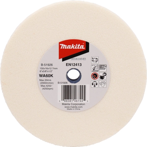 Makita Accessoires B-51926 | Slijpsteen 150x16x12,7mm | WA60K - B-51926