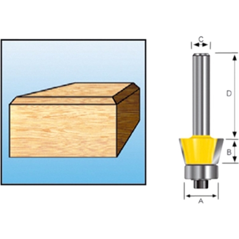Makita D-10615 Freesbit Afkantfrees 22° + lager S 8mm 19,84x9,53mm
