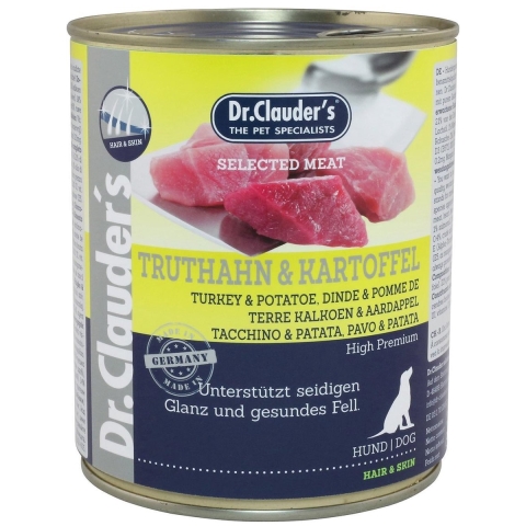 Dr. Clauder's kalkoen met aardappel natvoer hond 6 x 400 g