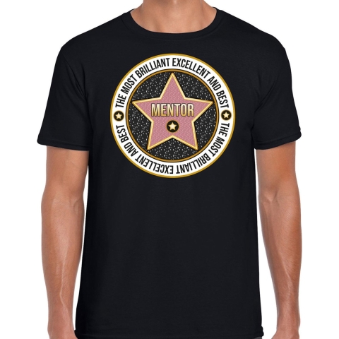 Cadeau t-shirt voor heren - mentor - zwart - bedankje - verjaardag L -