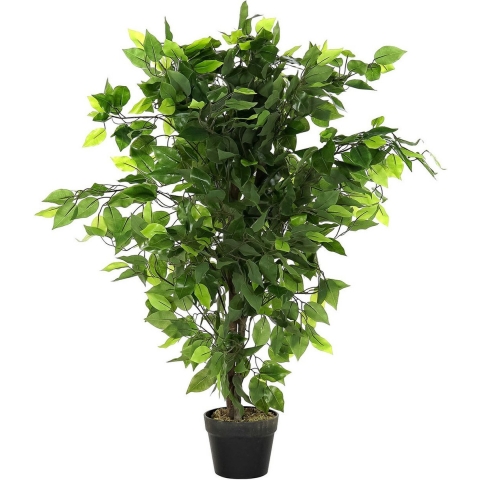 Kunstplant Ficus in bloempot - Groen - 50 x 90 cm -