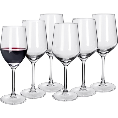 Alessandro Rode Wijnglazen Excalibur - 6x stuks - glas - 500 ml - H24 cm -