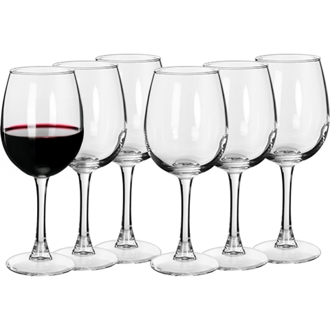 Alessandro rode Wijnglazen King - 6x stuks - glas - 600 ml - H22 cm -