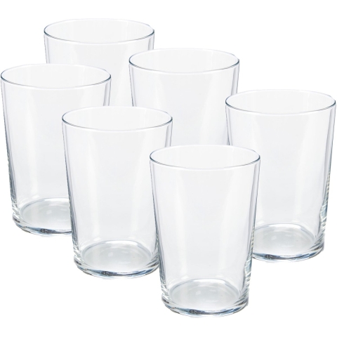 Pasabahce Drinkglazen/waterglazen Bistro - transparant - glas - set 12x stuks - 510 ml -
