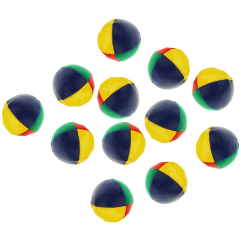 Jongleerballen - 12x - gekleurd - 6,5 cm - microgranulaat - beanbags -
