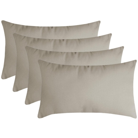 Stof Textile sierkussen Nelson - 4x - beige - 30 x 50 cm - bank kussens - polyester -