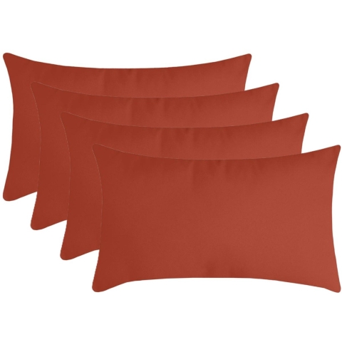 Stof Textile sierkussen Nelson - 4x - terracotta - 30 x 50 cm - bank kussens - polyester -