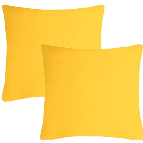 Stof Textile sierkussen Nelson - 2x - geel - 60 x 60 cm - bank kussens - polyester -