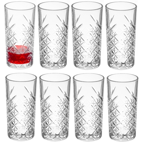 Pasabache Drinkglazen Barok - 12x stuks - decoratie glas - 450 ml - 8 x 16 cm -
