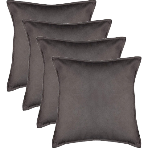 Bank/sierkussens Sophia - 4x stuks - 55 x 55 cm - polyester met rits -