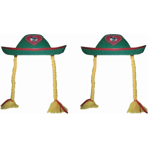 4x stuks groen Tiroler Oktoberfest verkleed hoedje met vlechten voor dames -