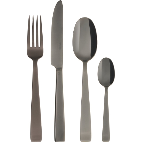 Sambonet Bestekset Flat - Zwart - 24 delig / 6 personen