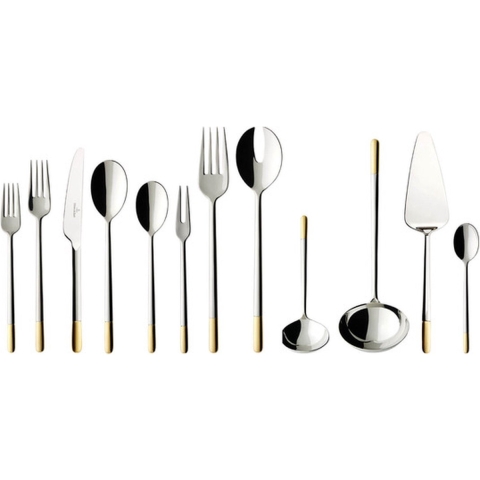 Villeroy & Boch Bestekset Ella - RVS - 70-delig / 12 personen - Verguld