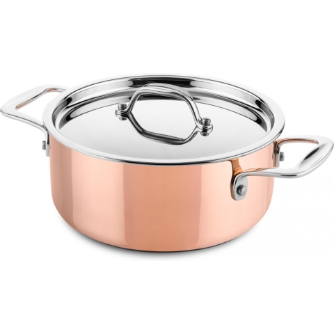 DUCQ Kookpan met deksel - inductie - koper - ø 20 cm / 2 liter
