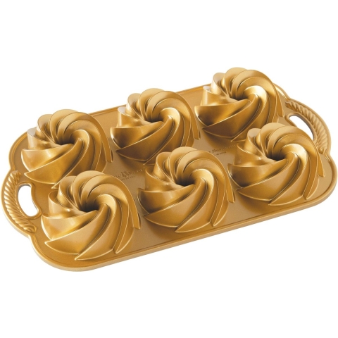 Nordic Ware Mini Bakvorm Heritage Bundtlette Goud - 6 stuks
