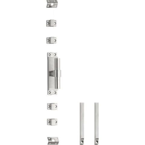 Intersteel | Kruk-espagnolet | Rechts T-recht met stangenset 2x1245mm | RVS Geborsteld