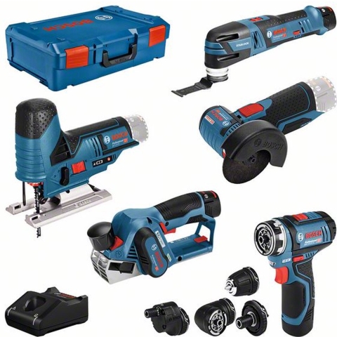 Bosch Professional Accu Combiset 5-delig 12V GSR+GHO+GWS+GST+GOP in XL-Boxx - 0615A0017D