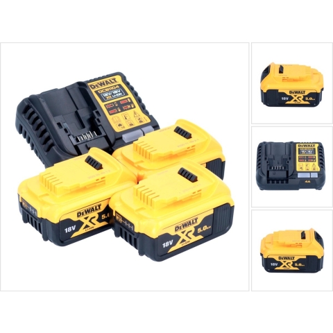 DeWALT DCB1104P3 Starterset 3x DCB184 Accu 5.0Ah 18V XR + Multilader DCB1104